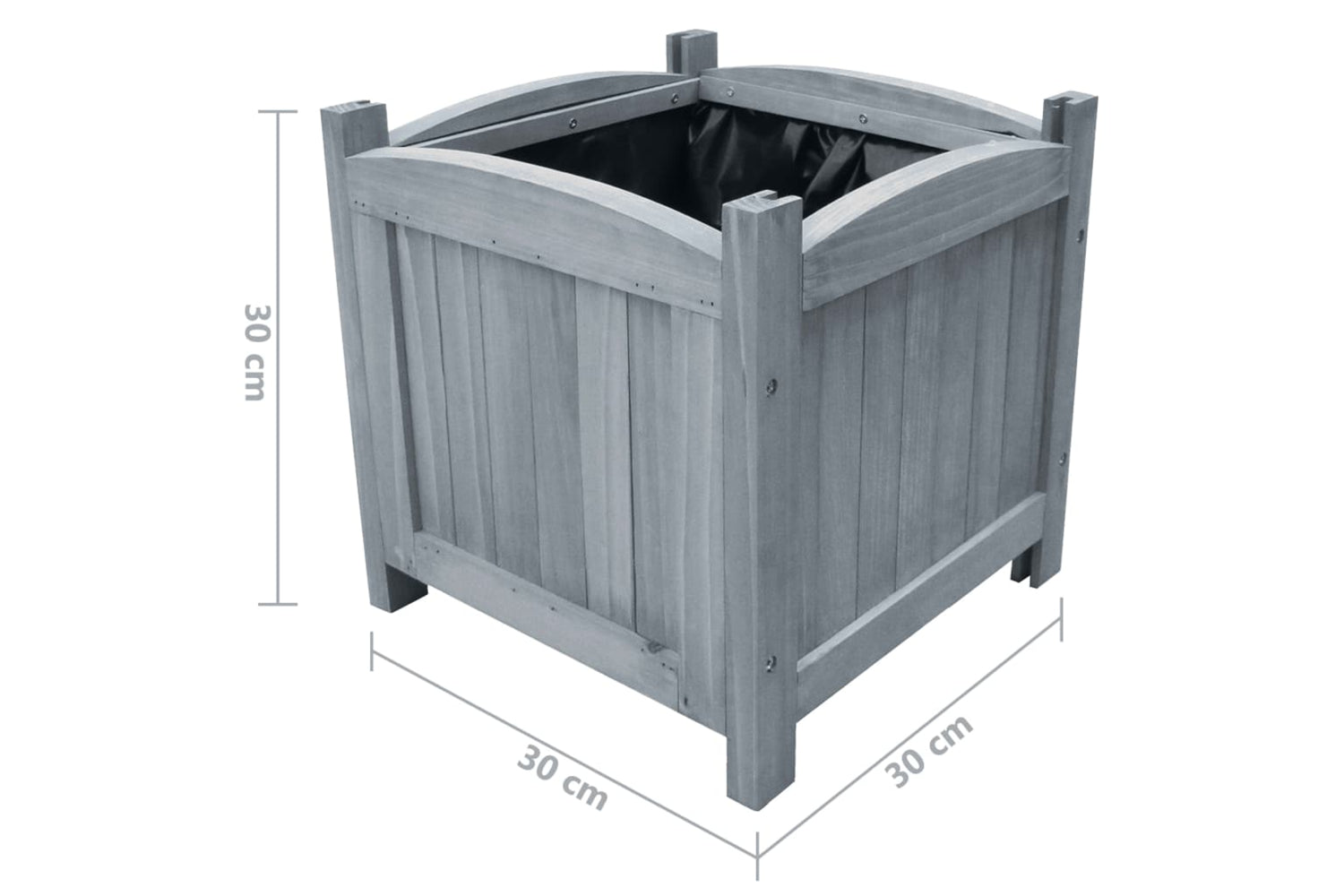 vidaXL 310041 Garden Raised Beds 2 Pcs 30x30x30cm Solid Firwood-4