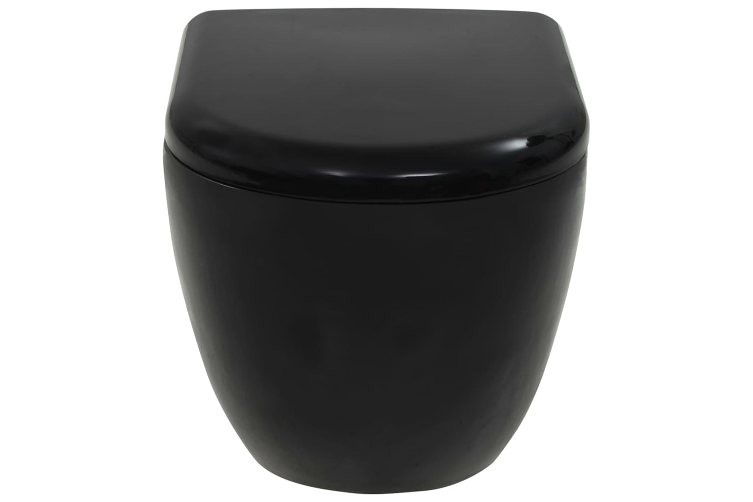 vidaXL 3054479 Wall-Hung Toilet with Concealed Cistern Ceramic | Black-8