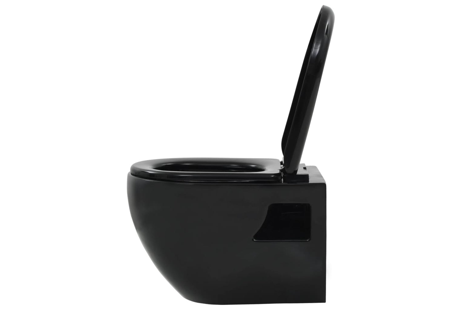 vidaXL 3054479 Wall-Hung Toilet with Concealed Cistern Ceramic | Black-5