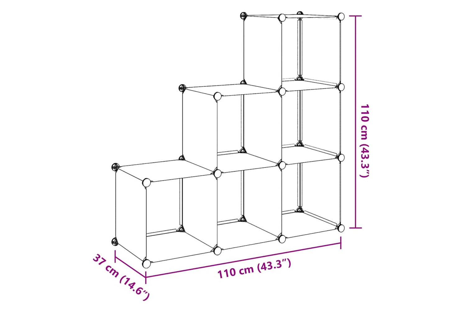 Vidaxl 244922 Storage Cube Organiser With 6 Compartments White-6