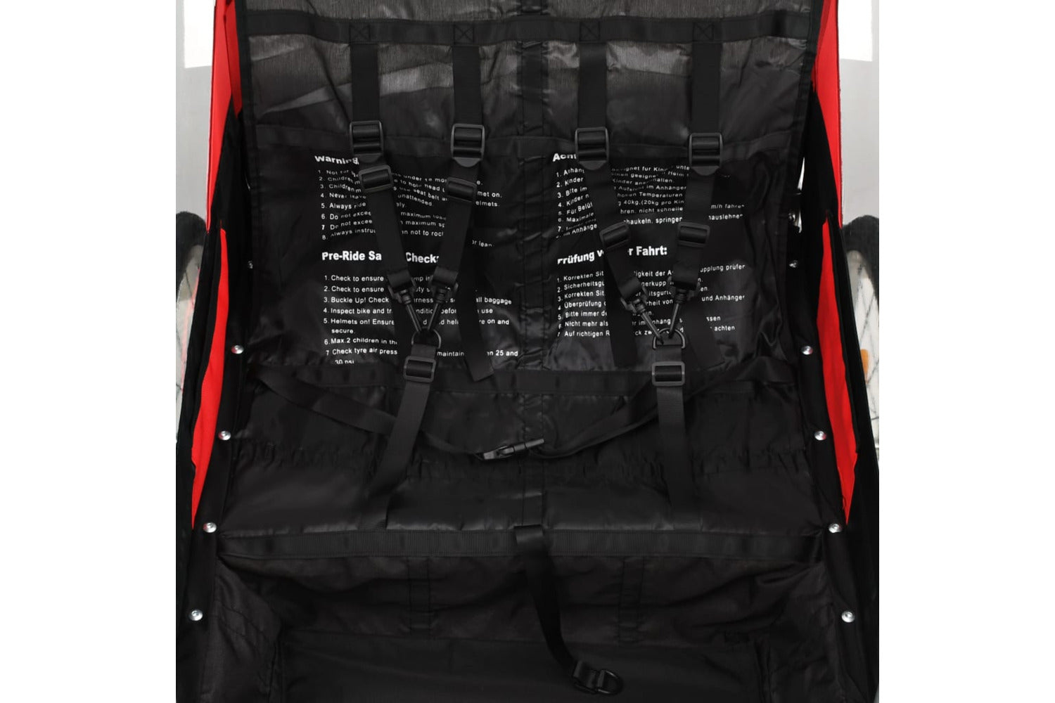 Vidaxl 2-in-1 Bike Trailer & Stroller Black And Red-6