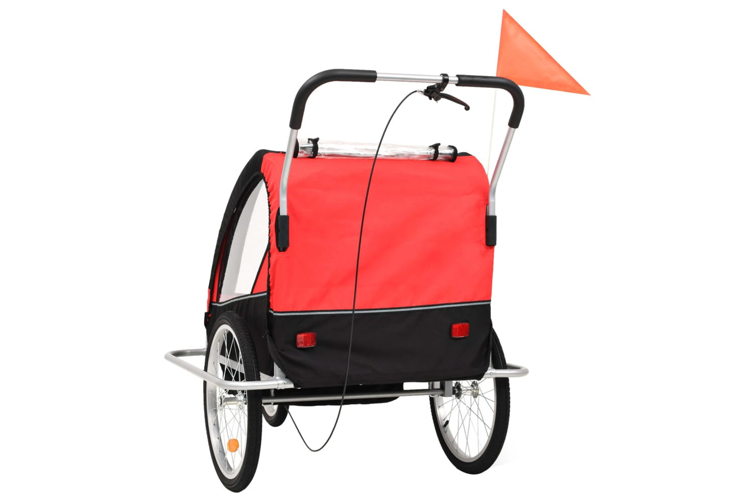 Vidaxl 2-in-1 Bike Trailer & Stroller Black And Red-4