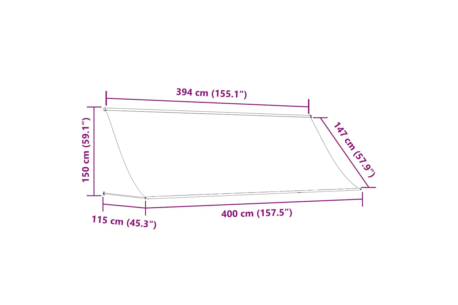 Vidaxl Retractable Awning 400x150 Cm Anthracite-7