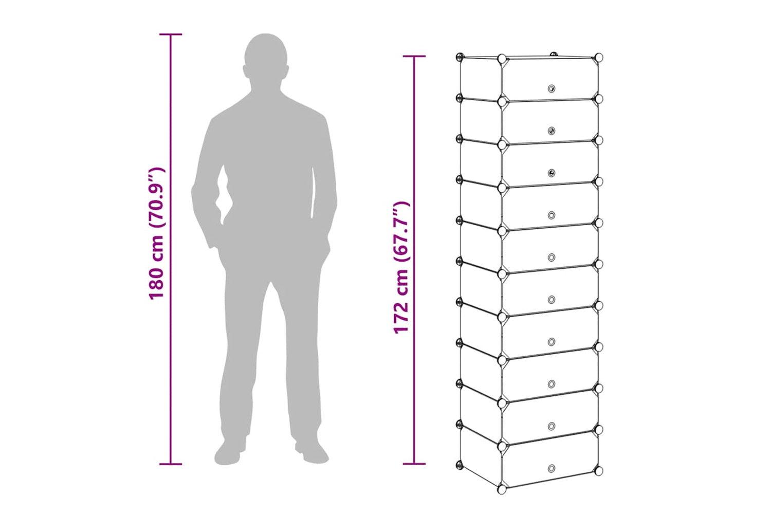Vidaxl 244919 Interlocking Shoe Organiser With 10 Compartments White-8