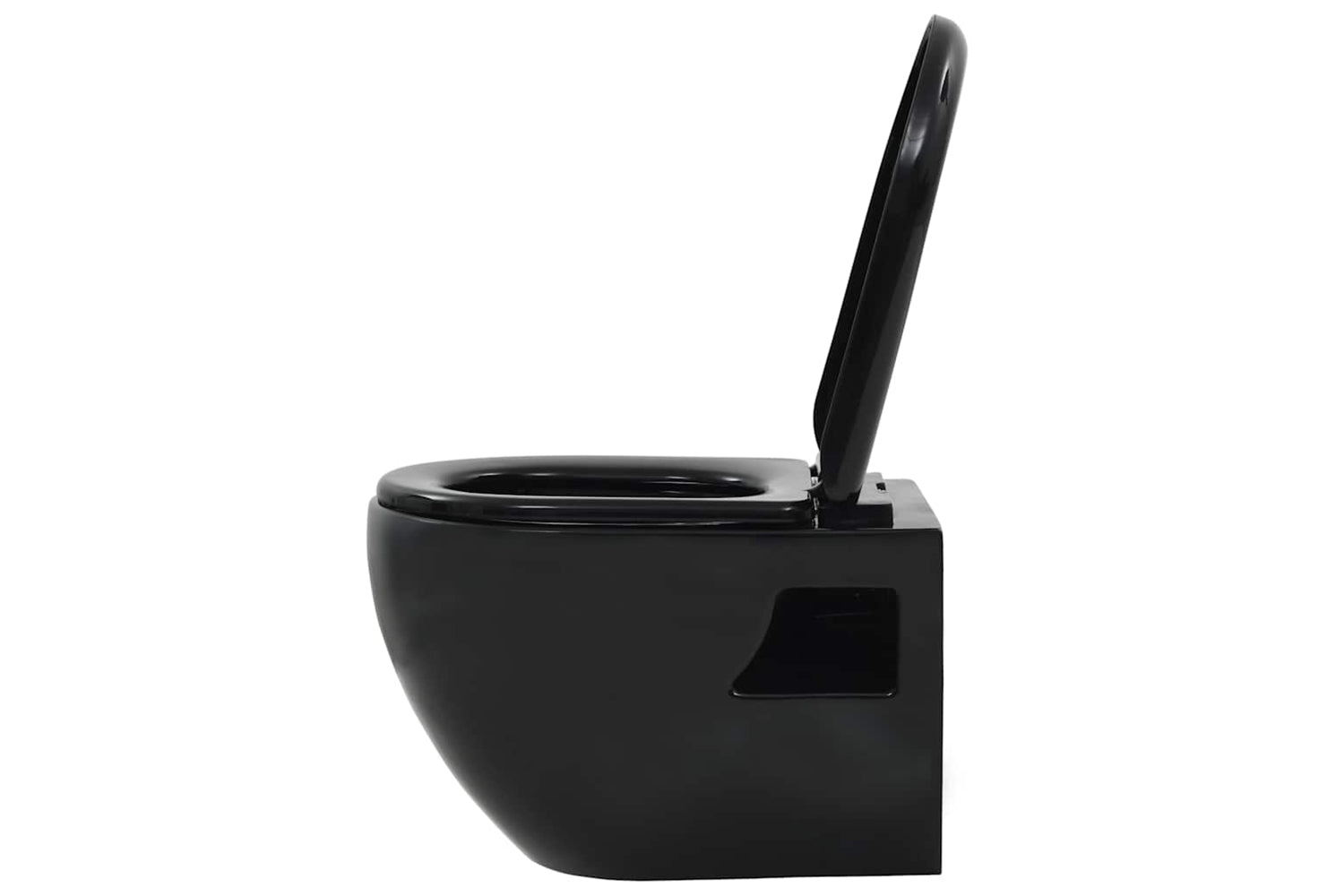 Vidaxl Wall-hung Toilet With Concealed Cistern Ceramic Black-6