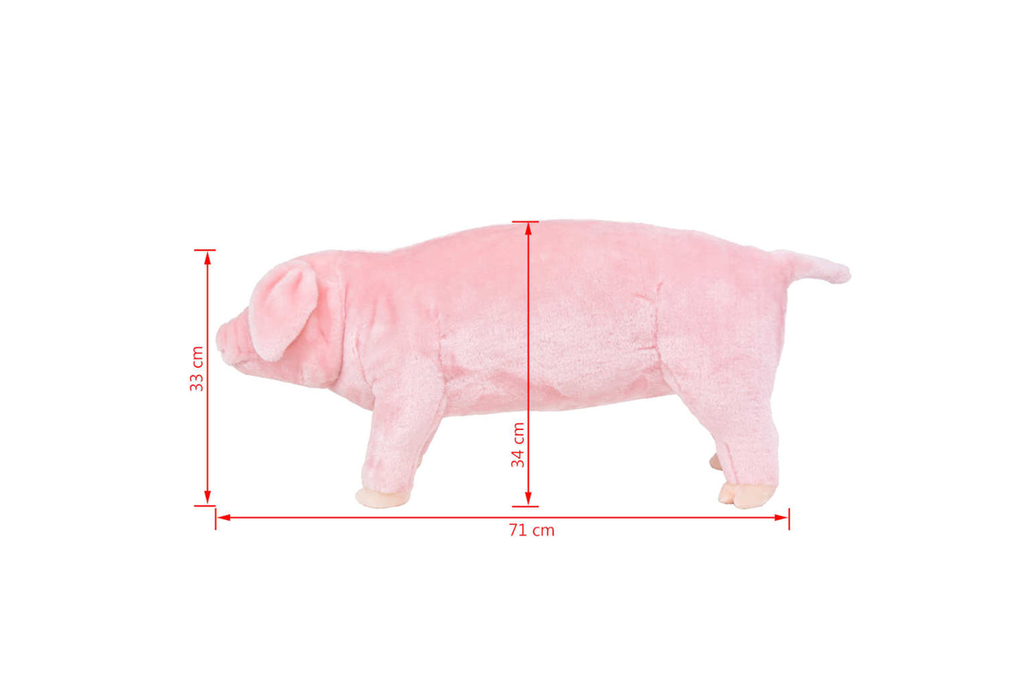 vidaXL 91340 Standing Plush Toy Pig Pink Xxl-5