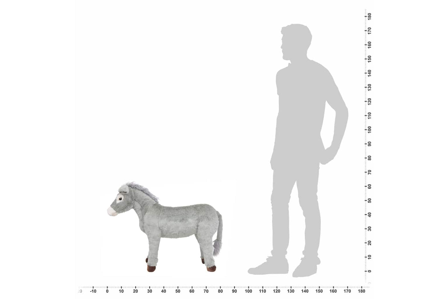 vidaXL 91343 Standing Plush Toy Donkey Grey Xxl-4