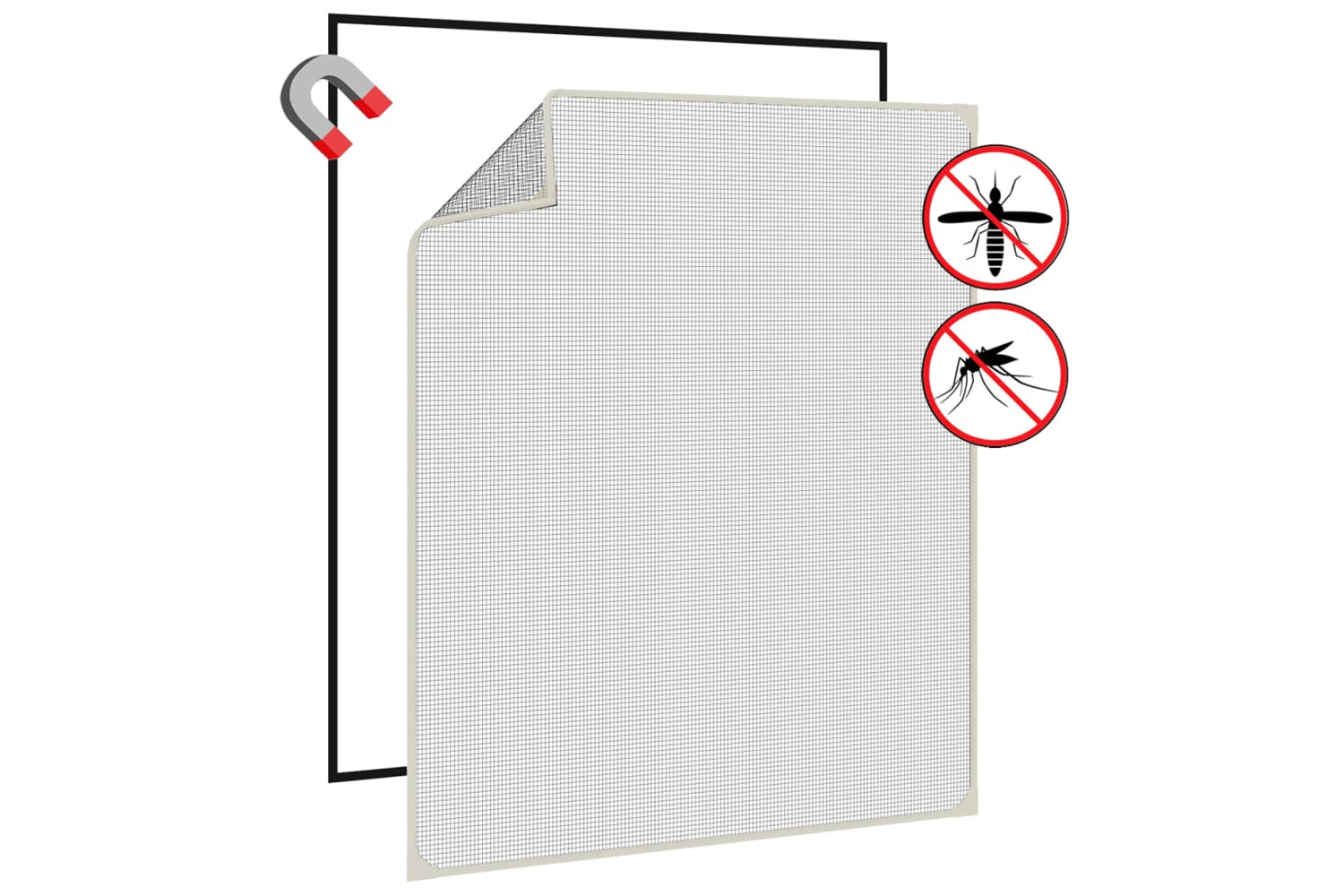 vidaXL 153851 Magnetic Insect Screen For Windows White 100x120cm-3