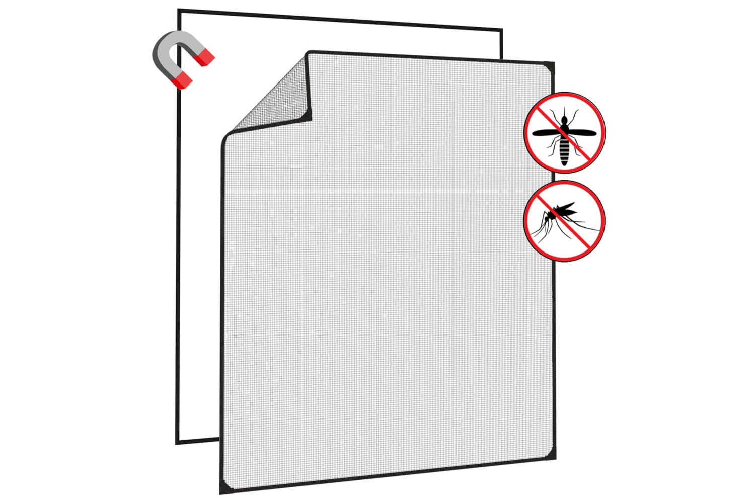 vidaXL 153856 Magnetic Insect Screen For Windows Anthracite 130x150cm-3