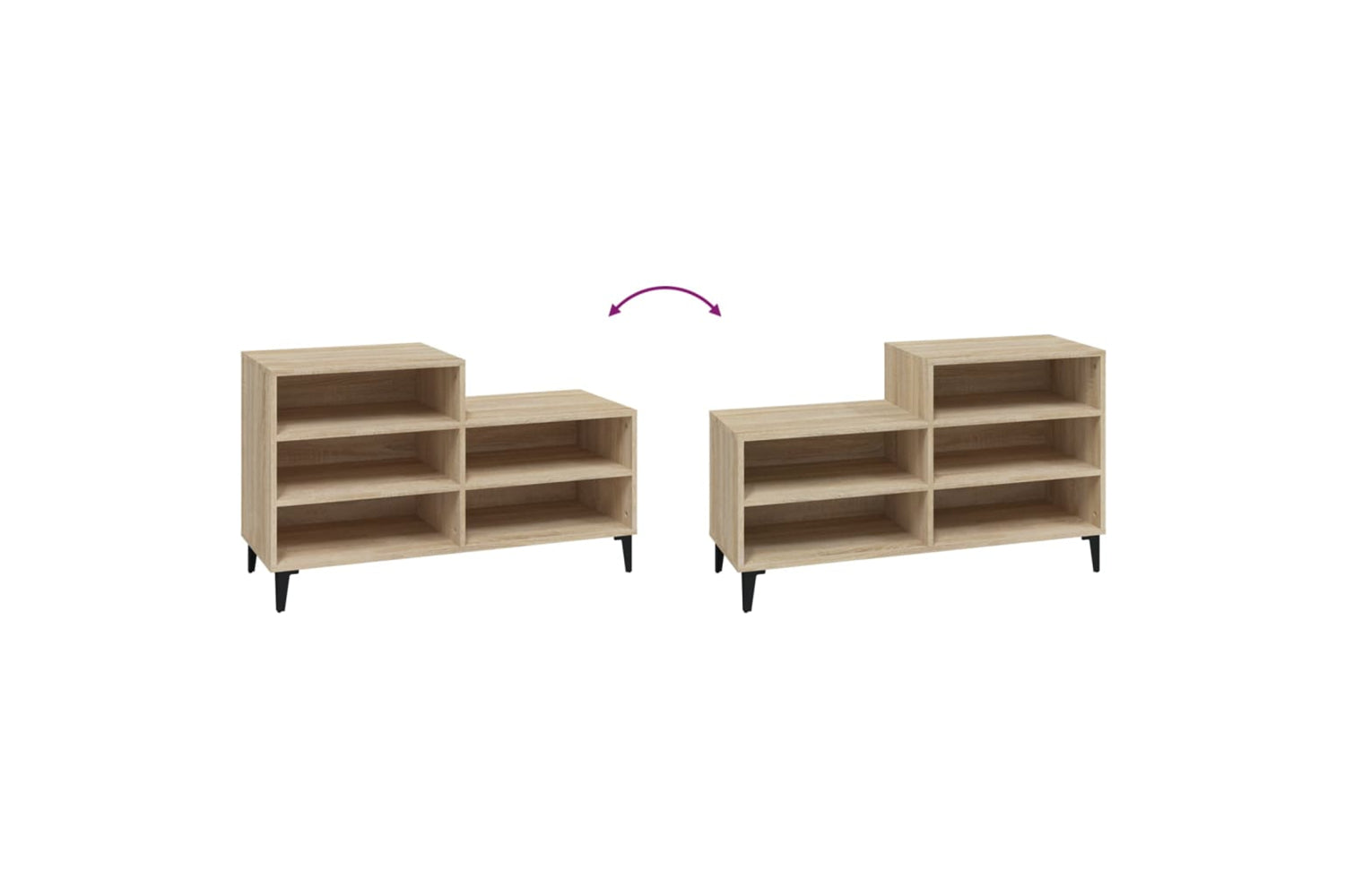 vidaXL 819735 Shoe Cabinet Sonoma Oak 102x36x60cm Engineered Wood-4