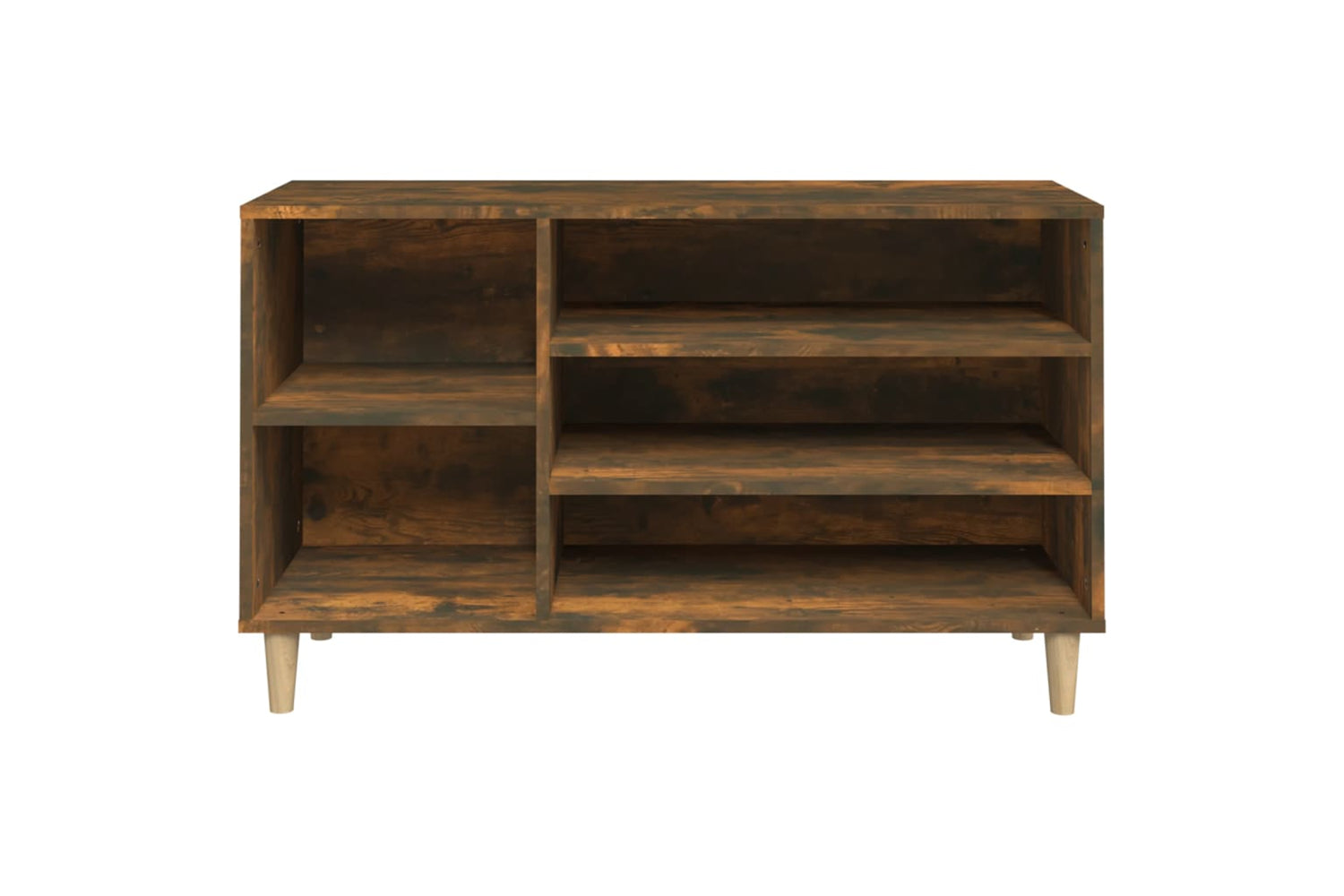 vidaXL 819745 Shoe Cabinet Smoked Oak 102x36x60cm Engineered Wood-4