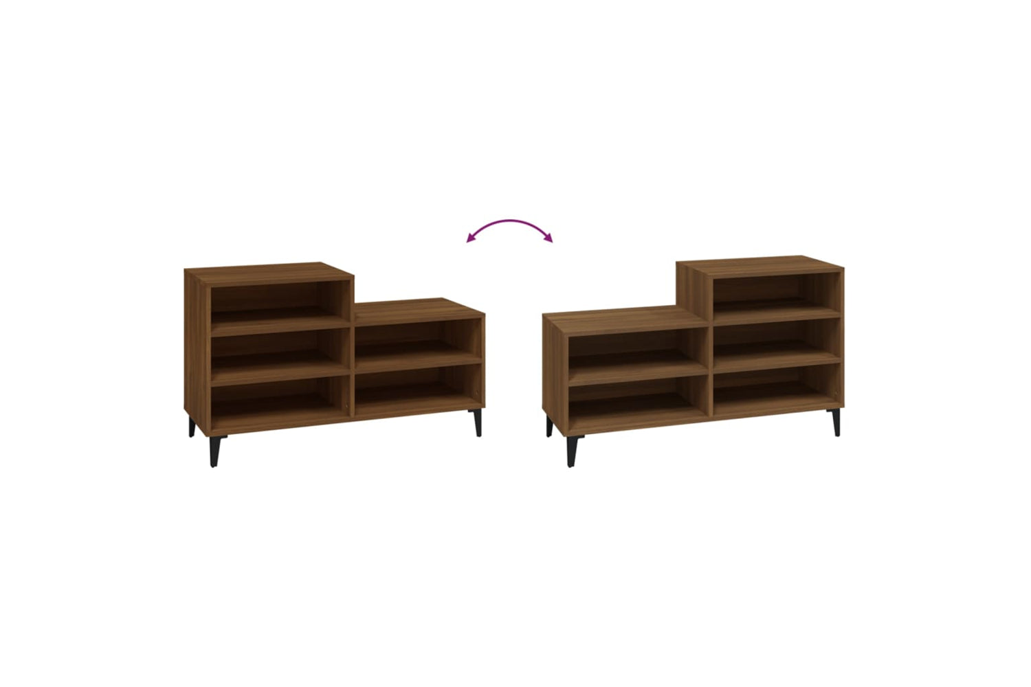 vidaXL 819739 Shoe Cabinet Brown Oak 102x36x60cm Engineered Wood-4
