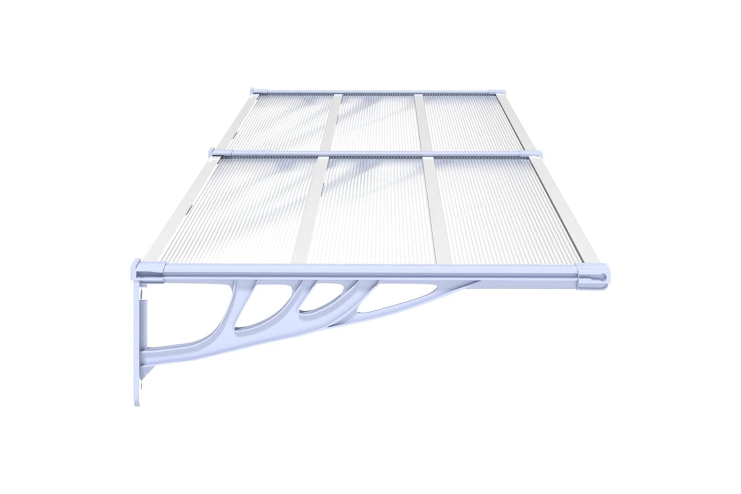 Vidaxl Door Canopy Grey And Transparent 239x90 Cm Polycarbonate-3
