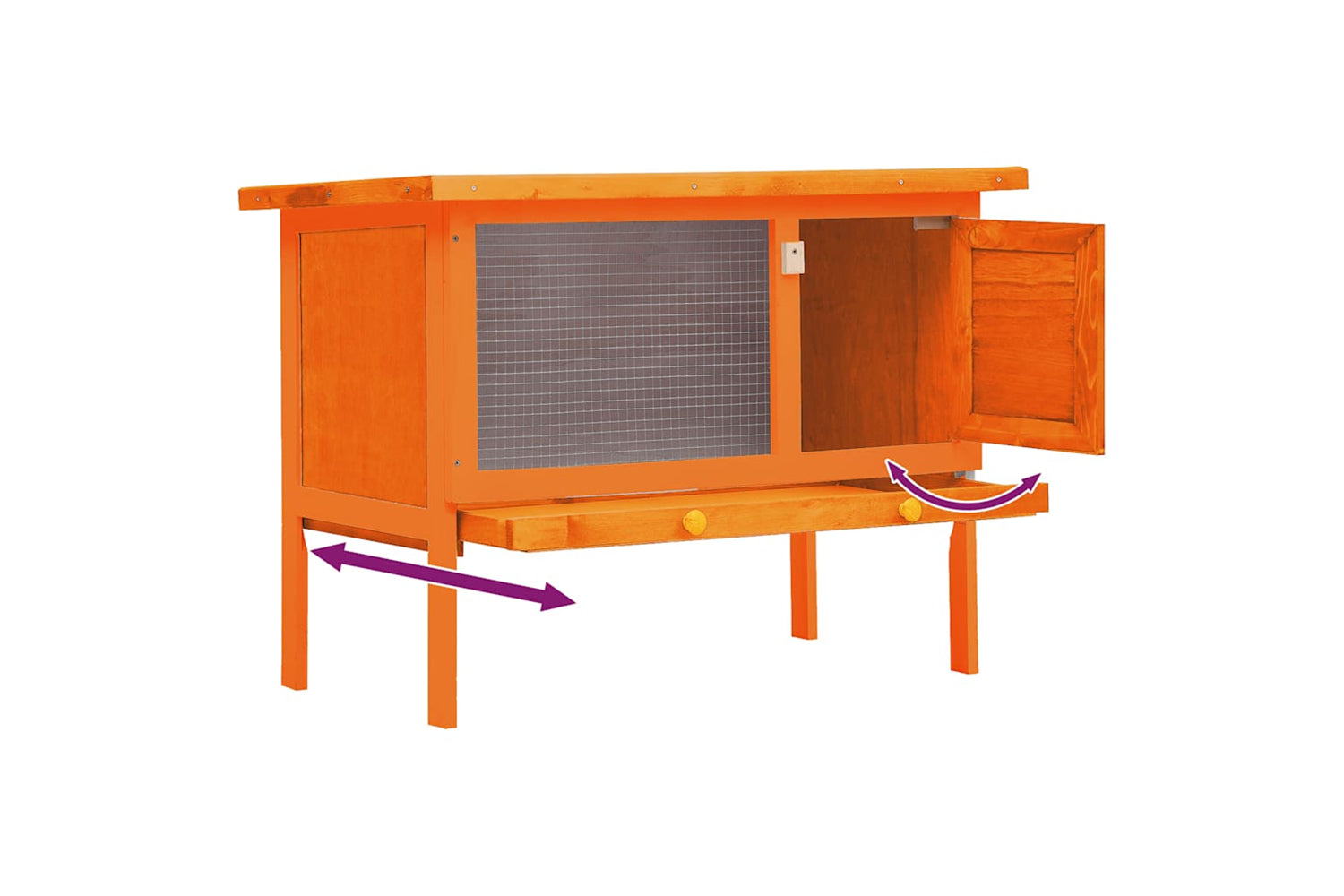 Vidaxl 170157 Outdoor Rabbit Hutch Small Animal House Pet Cage 1 Layer Wood-3