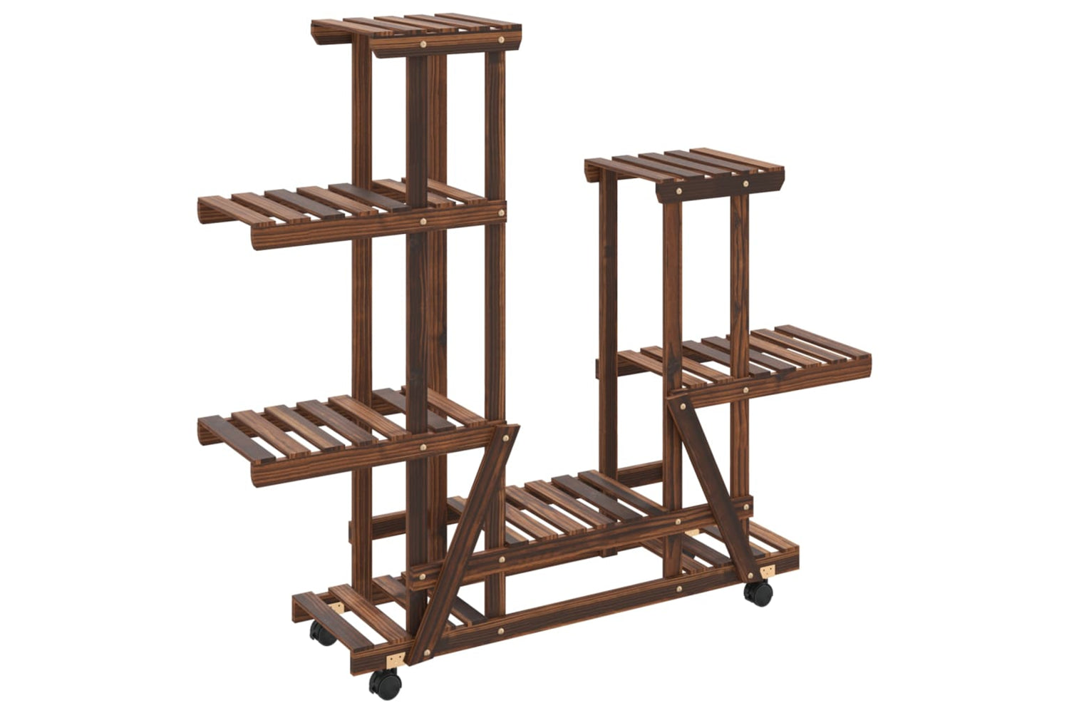 vidaXL 362863 Flower Stand With Wheels 95x25x101cm Solid Wood Fir