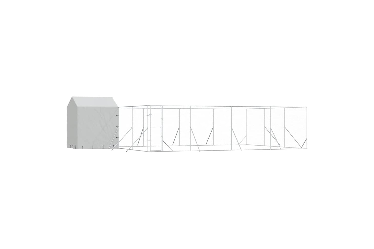 Vidaxl 3190480 Outdoor Dog Kennel With Roof Silver 10x6x2.5 M Galvanised Steel