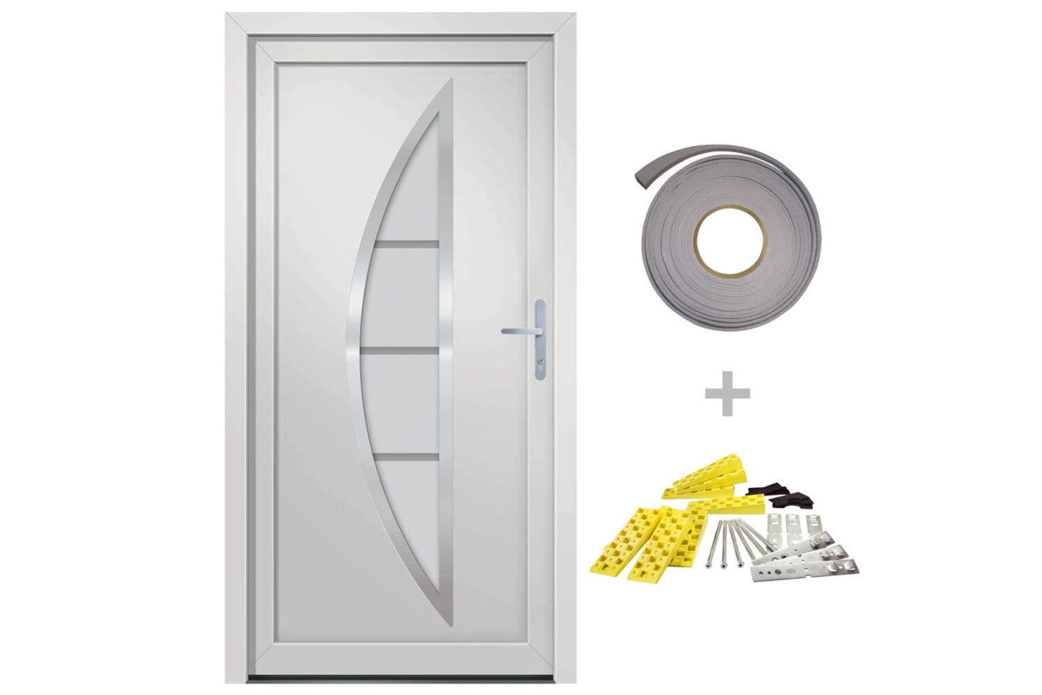 vidaXL 3187871 Front Door White 108x200cm Pvc-2