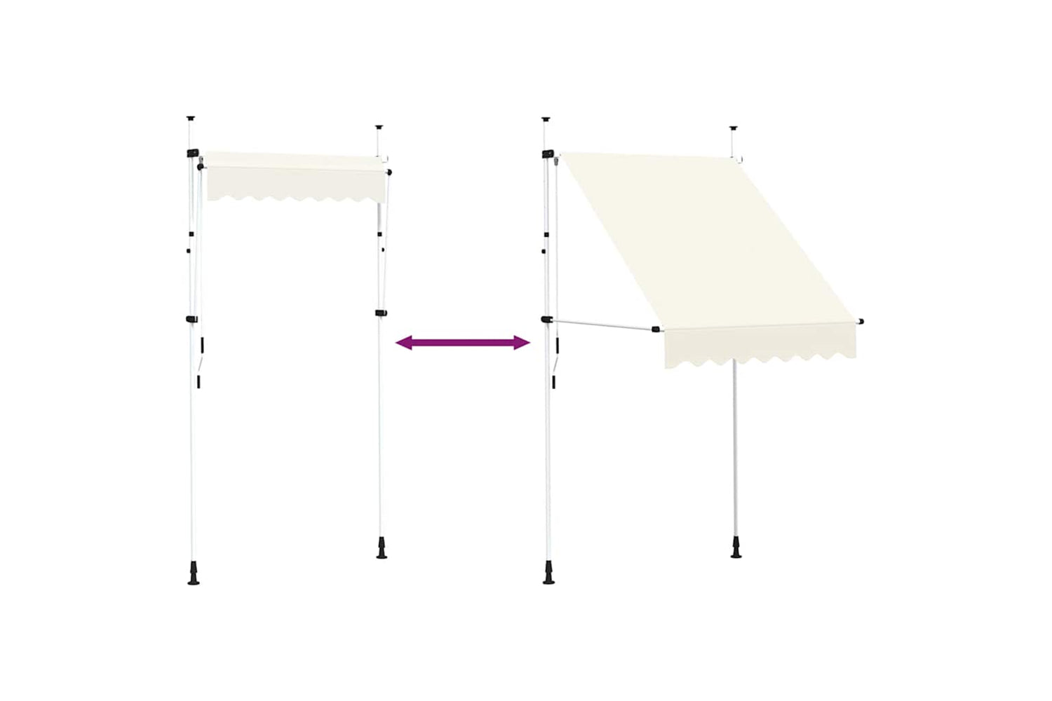 vidaXL 143693 Manual Retractable Awning 150cm Cream-5