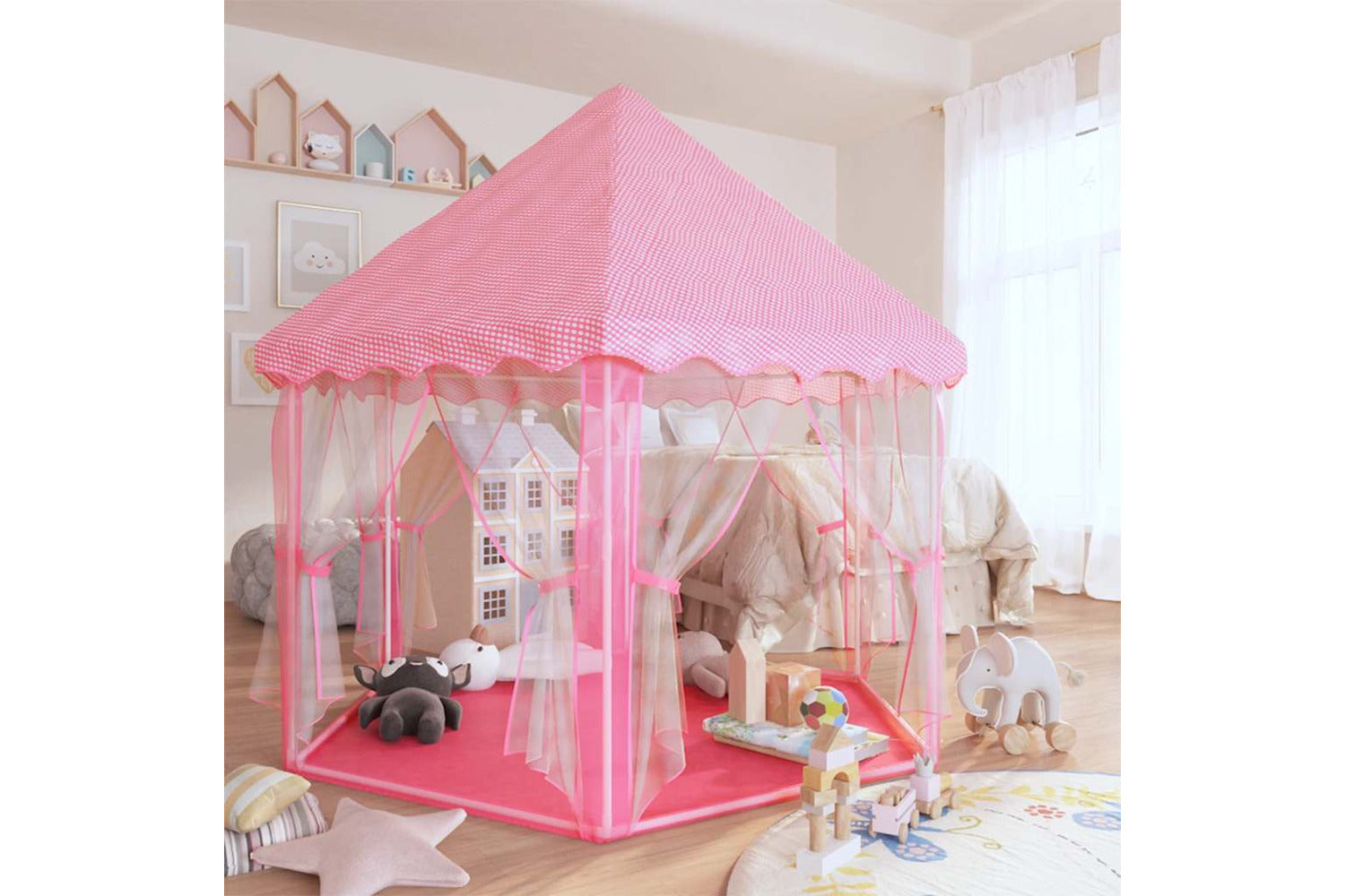 Vidaxl Princess Play Tent Pink-4