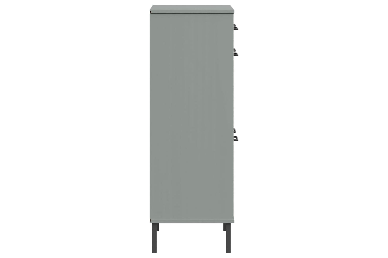 Vidaxl 350983 Shoe Rack With Metal Legs Grey Solid Wood Pine Oslo-5