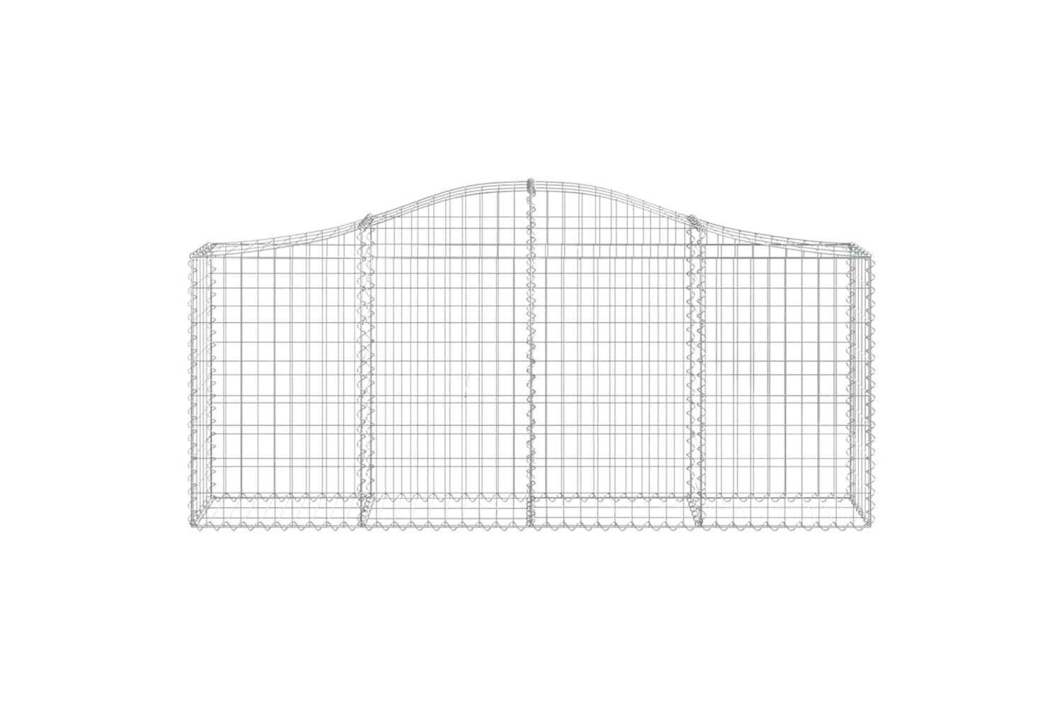 vidaXL 3145414 Arched Gabion Baskets 7 Pcs 200x30x80/100cm Galvanised Iron-3