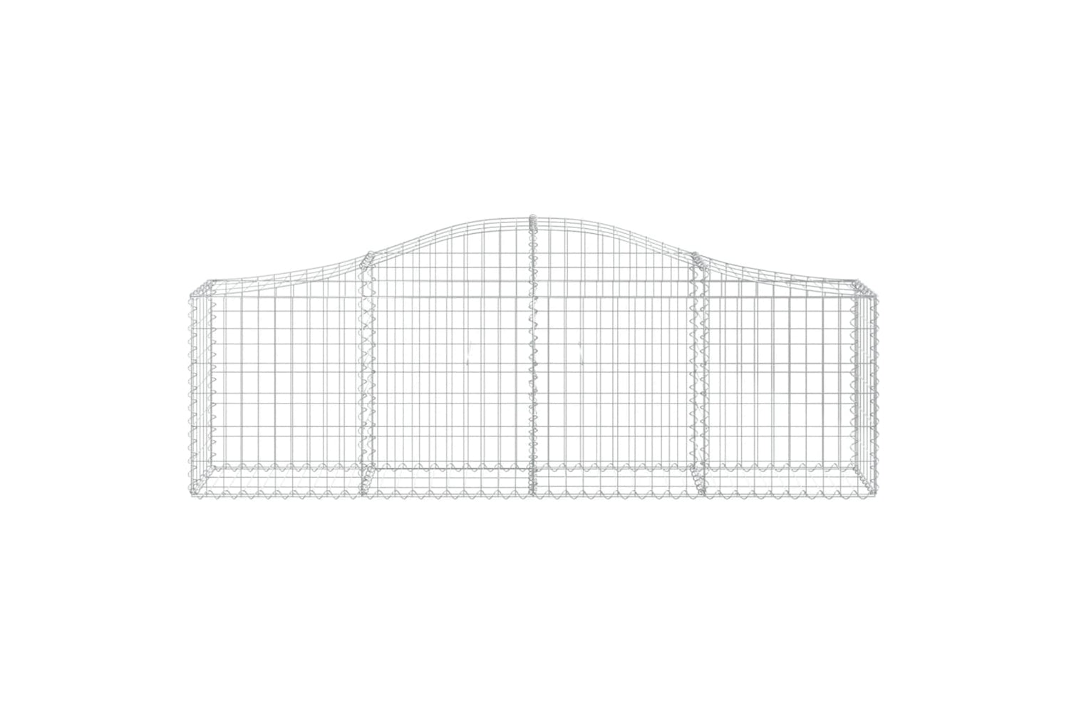 vidaXL 3145394 Arched Gabion Baskets 8 Pcs 200x30x60/80cm Galvanised Iron-3
