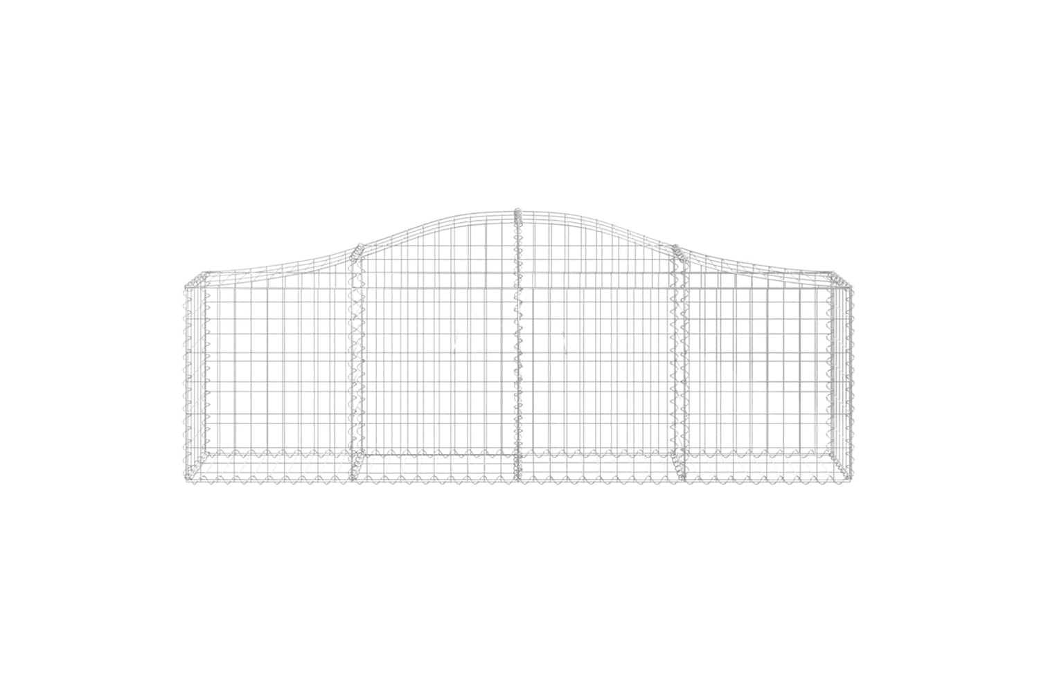 Vidaxl Arched Gabion Baskets 2 Pcs 200x30x60/80 Cm Galvanised Iron-3