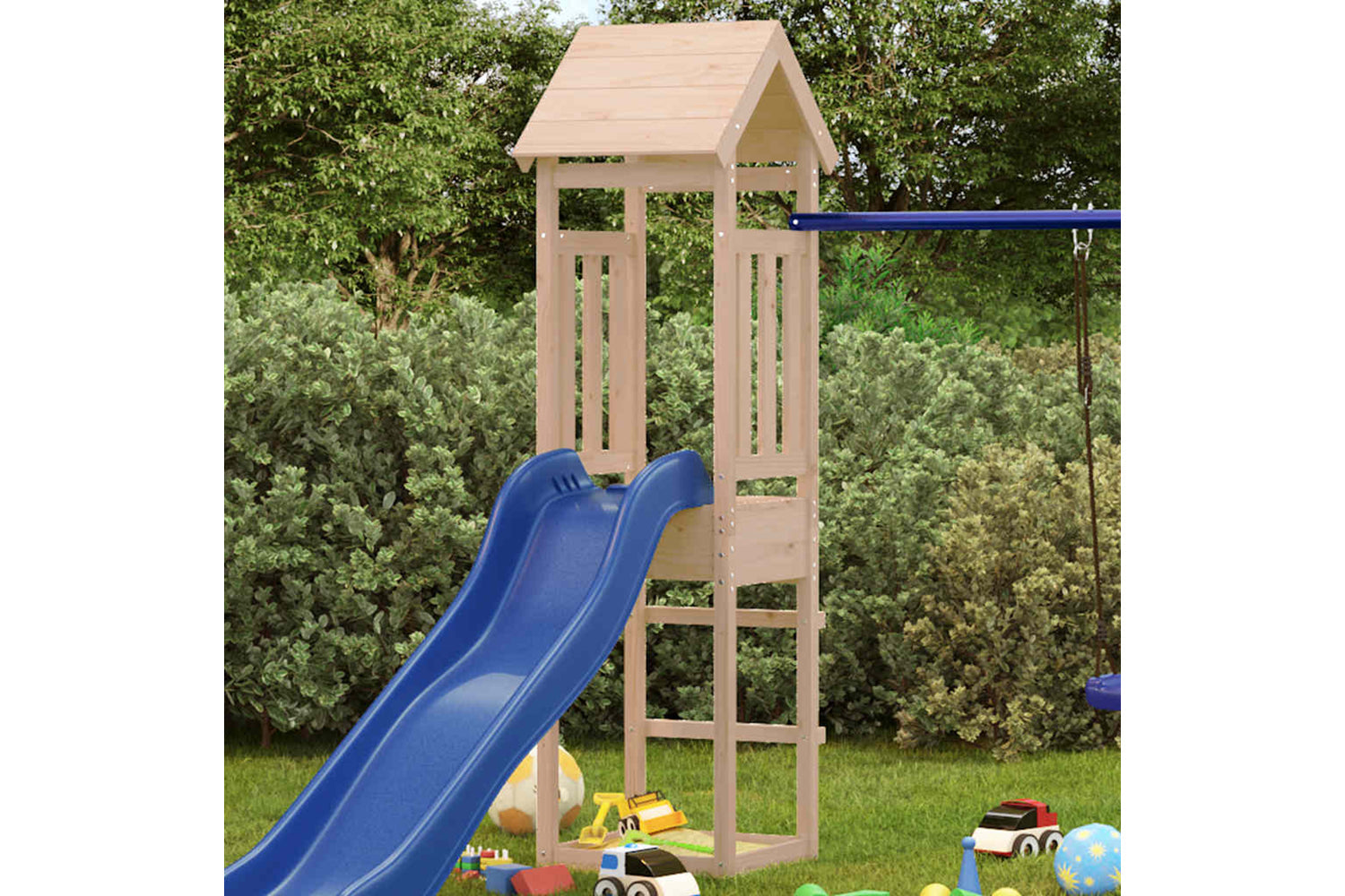 Vidaxl Play Tower 52.5x46.5x206.5 Cm Solid Wood Pine-2