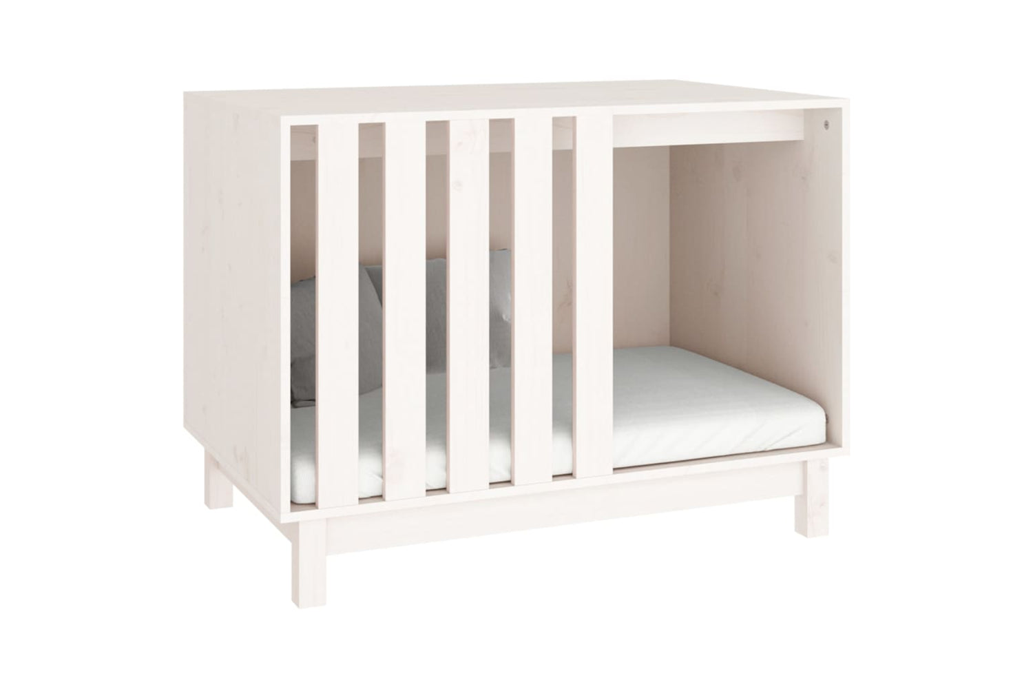 vidaXL 822487 Dog House White 90x60x67cm Solid Wood Pine-3