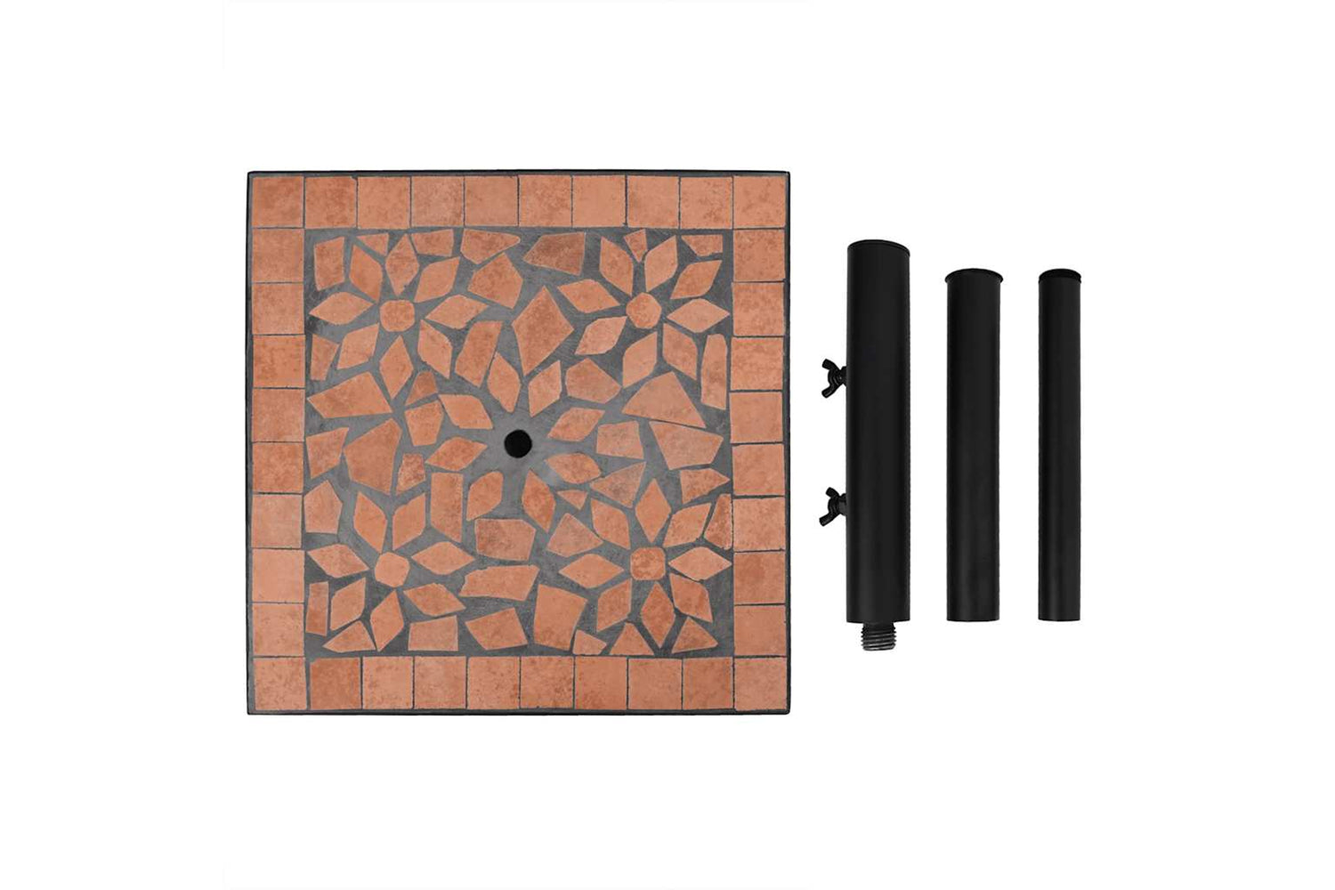 Vidaxl Parasol Base Terracotta Square 12 Kg-4