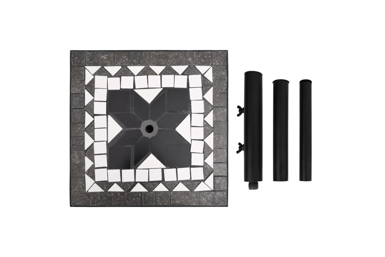 Vidaxl 362224 Parasol Base Black And White Square 12 Kg-5
