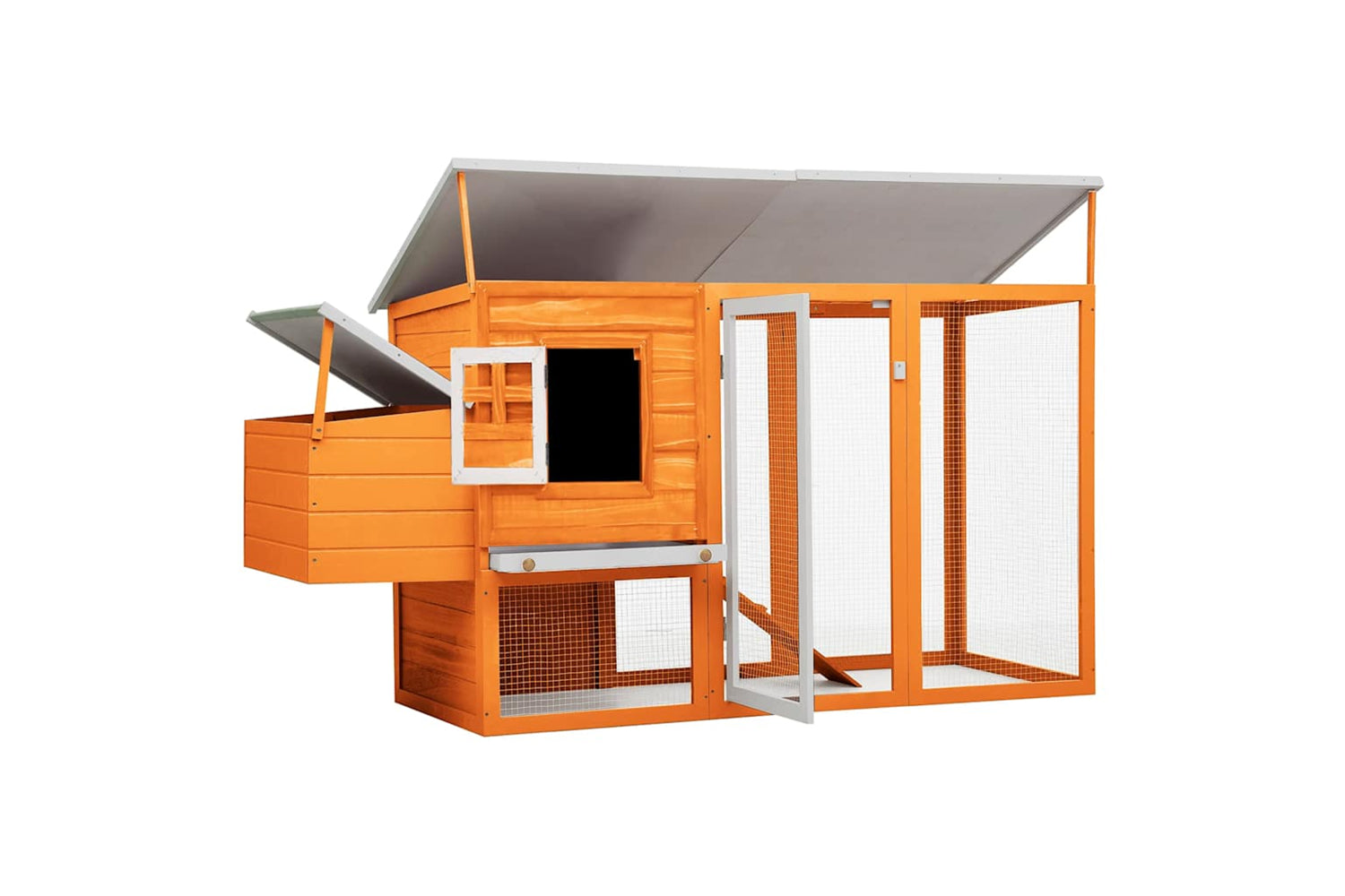 Vidaxl 170164 Outdoor Chicken Cage Hen House With 1 Egg Cage Wood-3