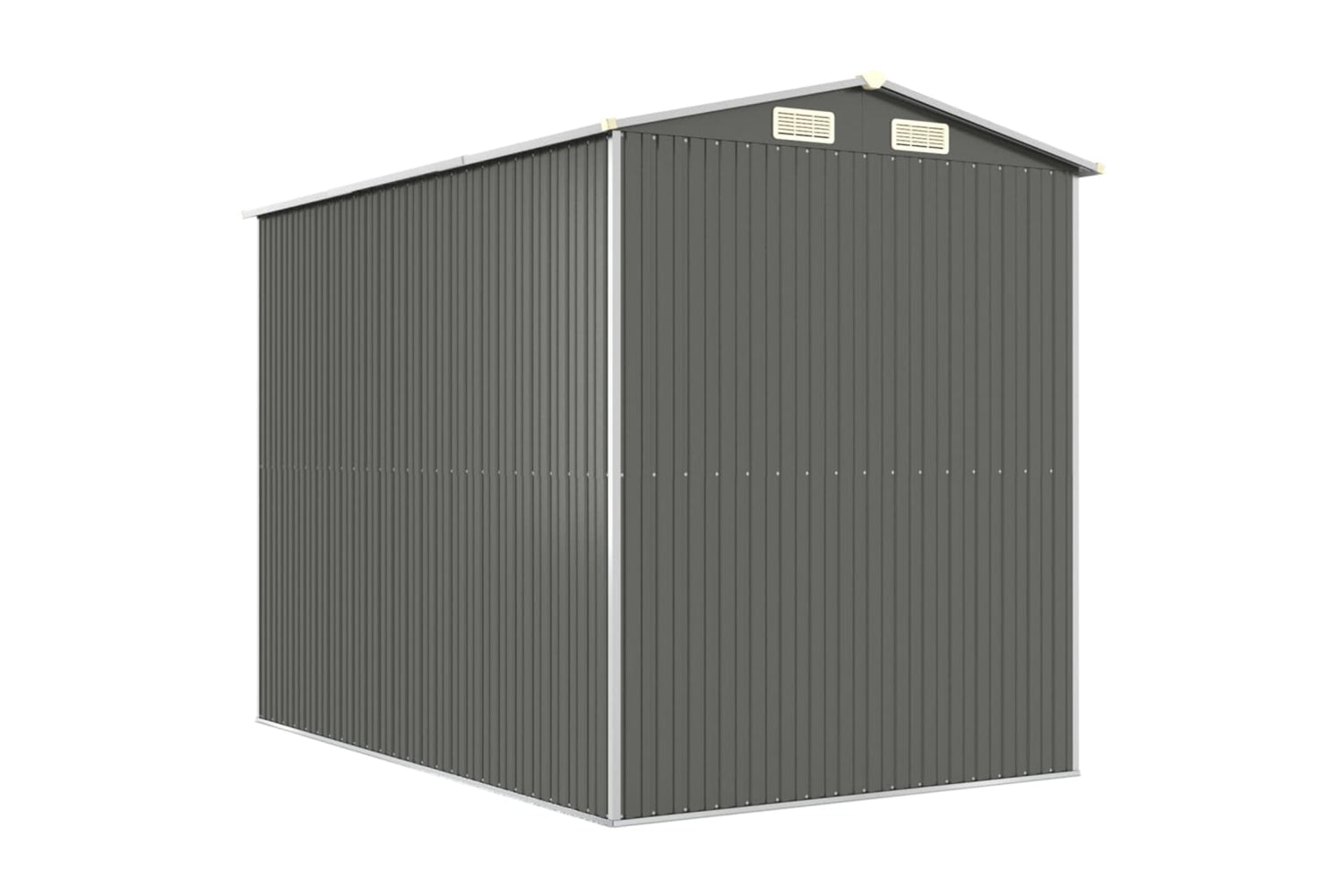 vidaXL 3147439 Garden Shed Light Grey 192x274x223cm Galvanised Steel-5