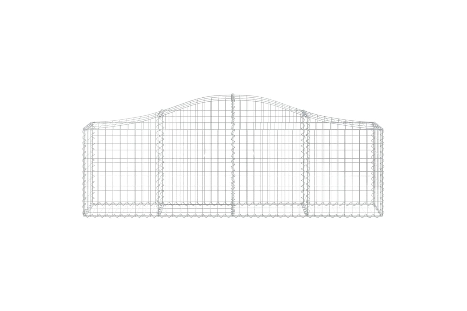 vidaXL 3145391 Arched Gabion Baskets 5 Pcs 200x30x60/80cm Galvanised Iron-3
