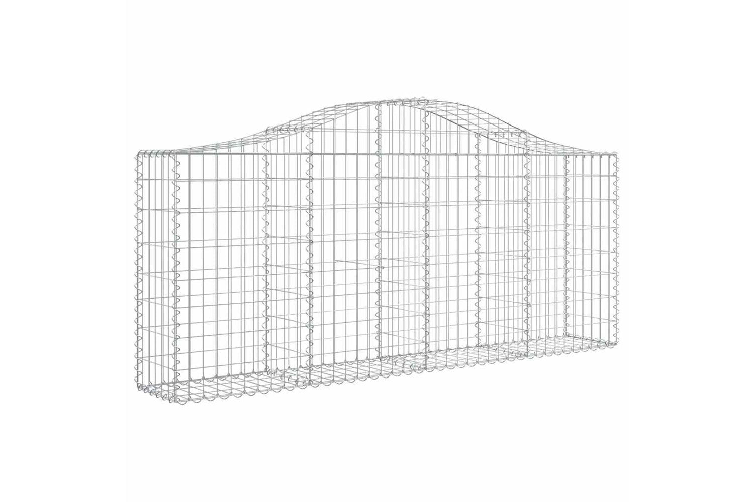 vidaXL 3145415 Arched Gabion Baskets 8 Pcs 200x30x80/100cm Galvanised Iron-2