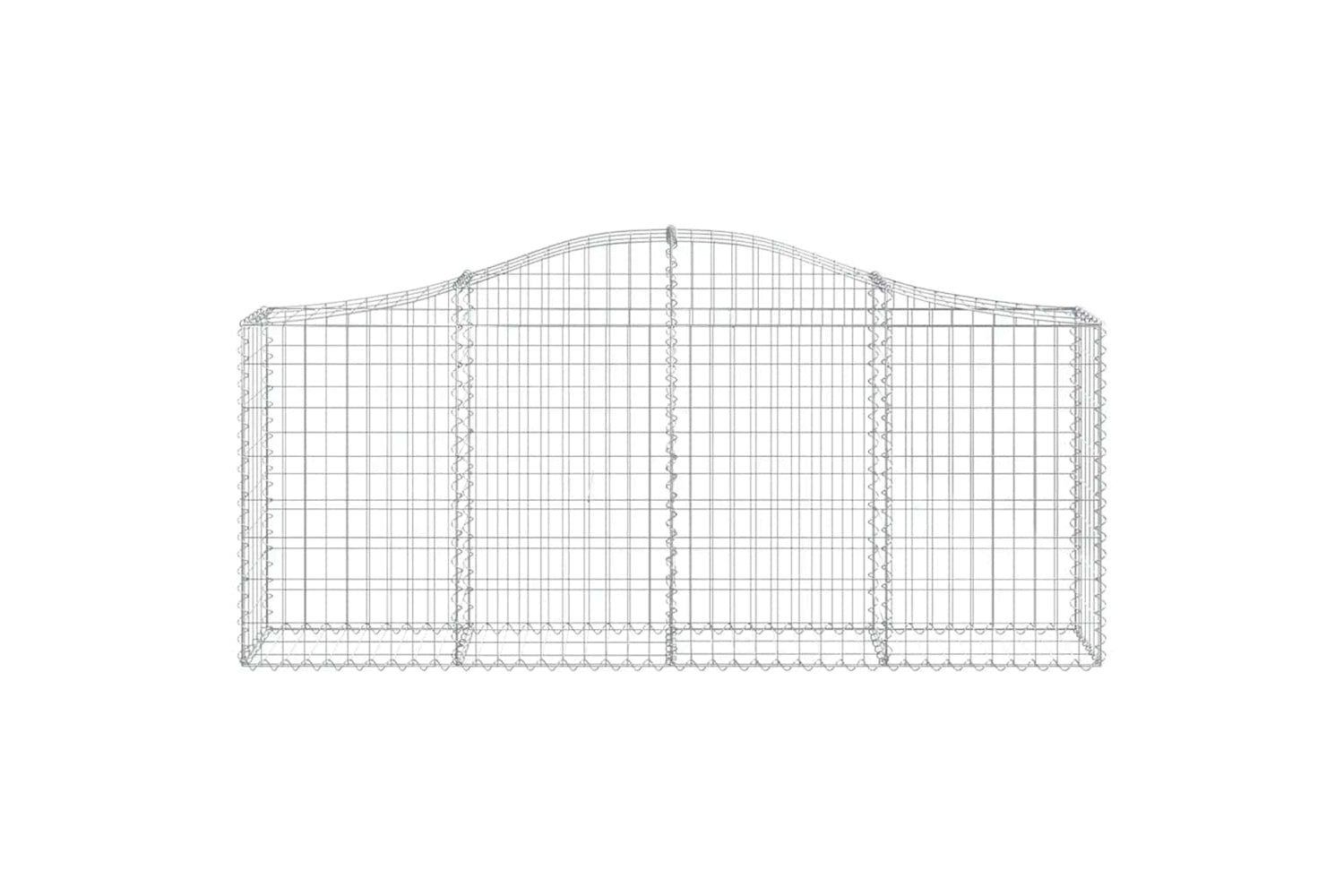 vidaXL 3145415 Arched Gabion Baskets 8 Pcs 200x30x80/100cm Galvanised Iron-3
