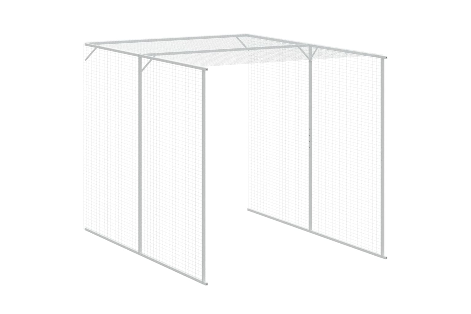 vidaXL 3189110 Chicken Cage With Run Anthracite 165x659x181cm Galvanised Steel-6