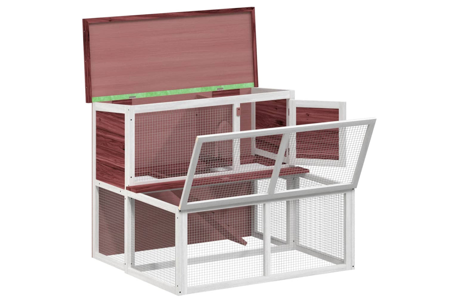 vidaXL 172285 Rabbit Hutch Mocha 102x90x84.5cm Solid Wood Pine-3