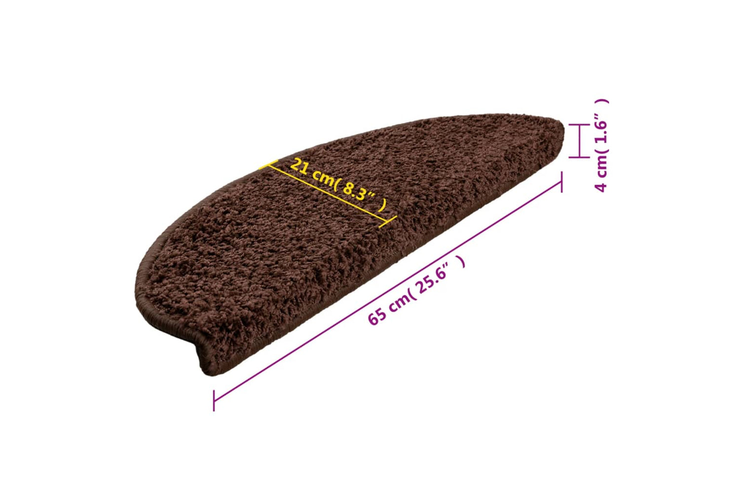 vidaXL 133903 Carpet Stair Treads 15 Pcs Brown 65x21x4cm-8