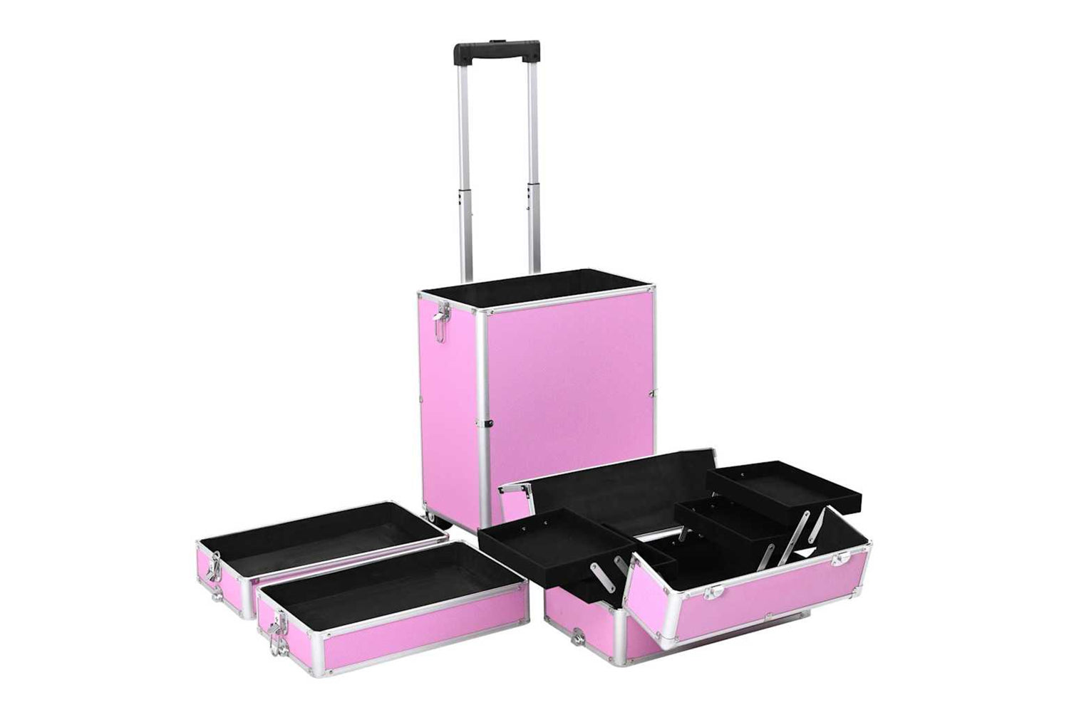 Vidaxl - 91816 Make-up Trolley Aluminium Pink-5