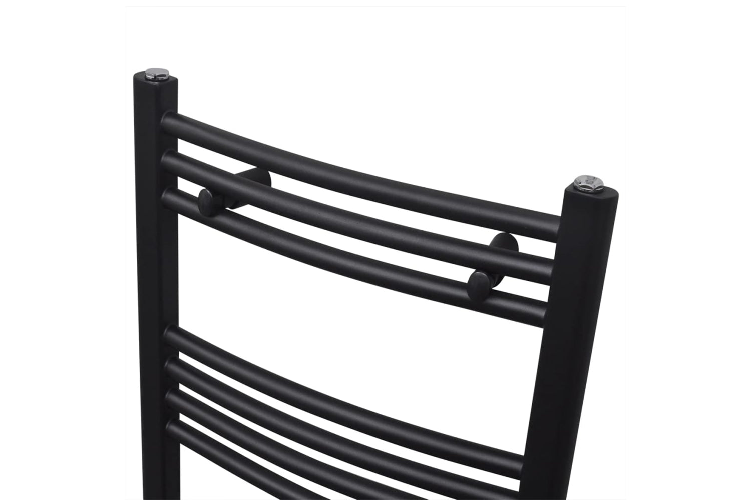 vidaXL 141913 Bathroom Heating Towel Rail Radiator Curve 500x764mm Black-3