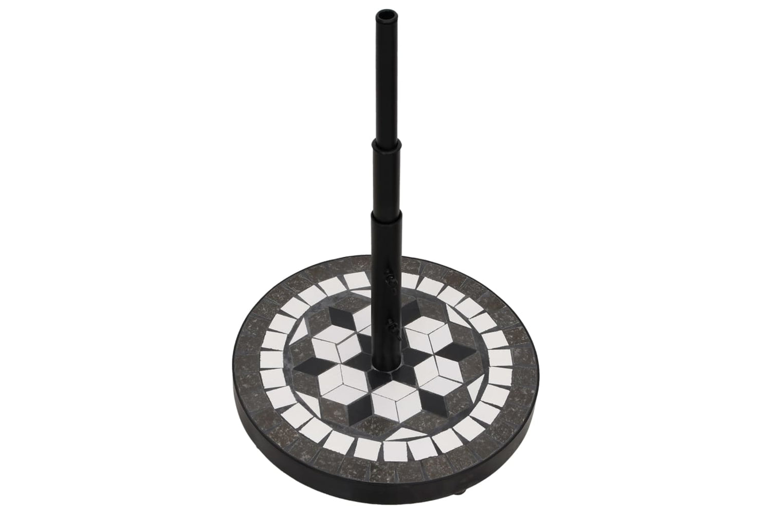 Vidaxl Parasol Base Black And White Round 12 Kg-3