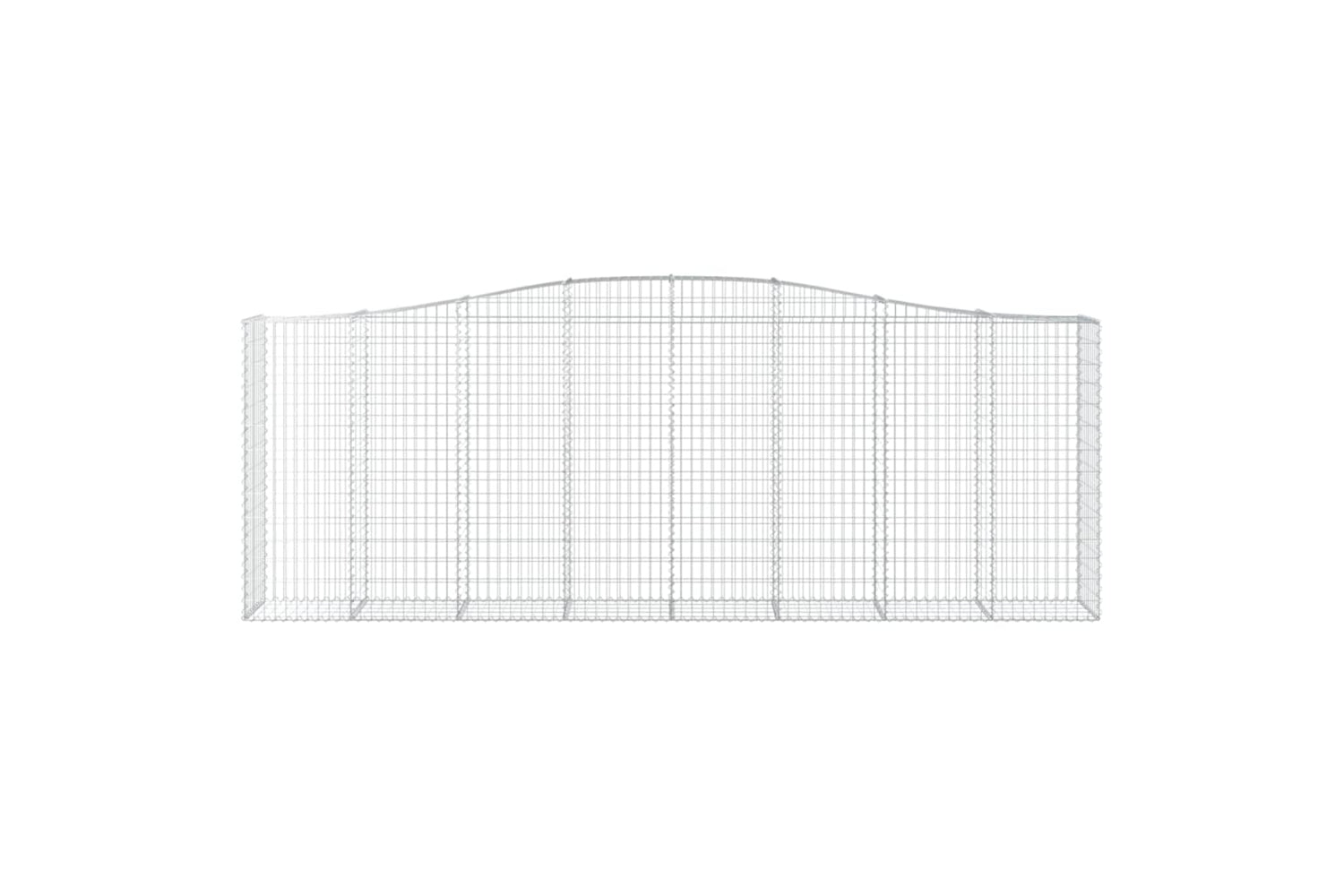 vidaXL 3145984 Arched Gabion Baskets 4 Pcs 400x50x140/160cm Galvanised Iron-3