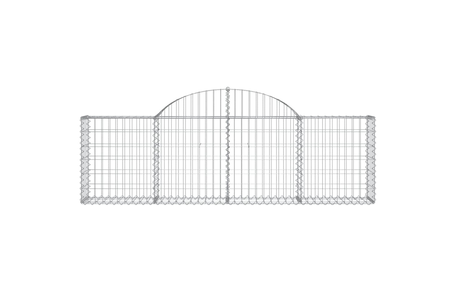 vidaXL 3146068 Arched Gabion Baskets 2 Pcs 200x30x60/80cm Galvanised Iron-3