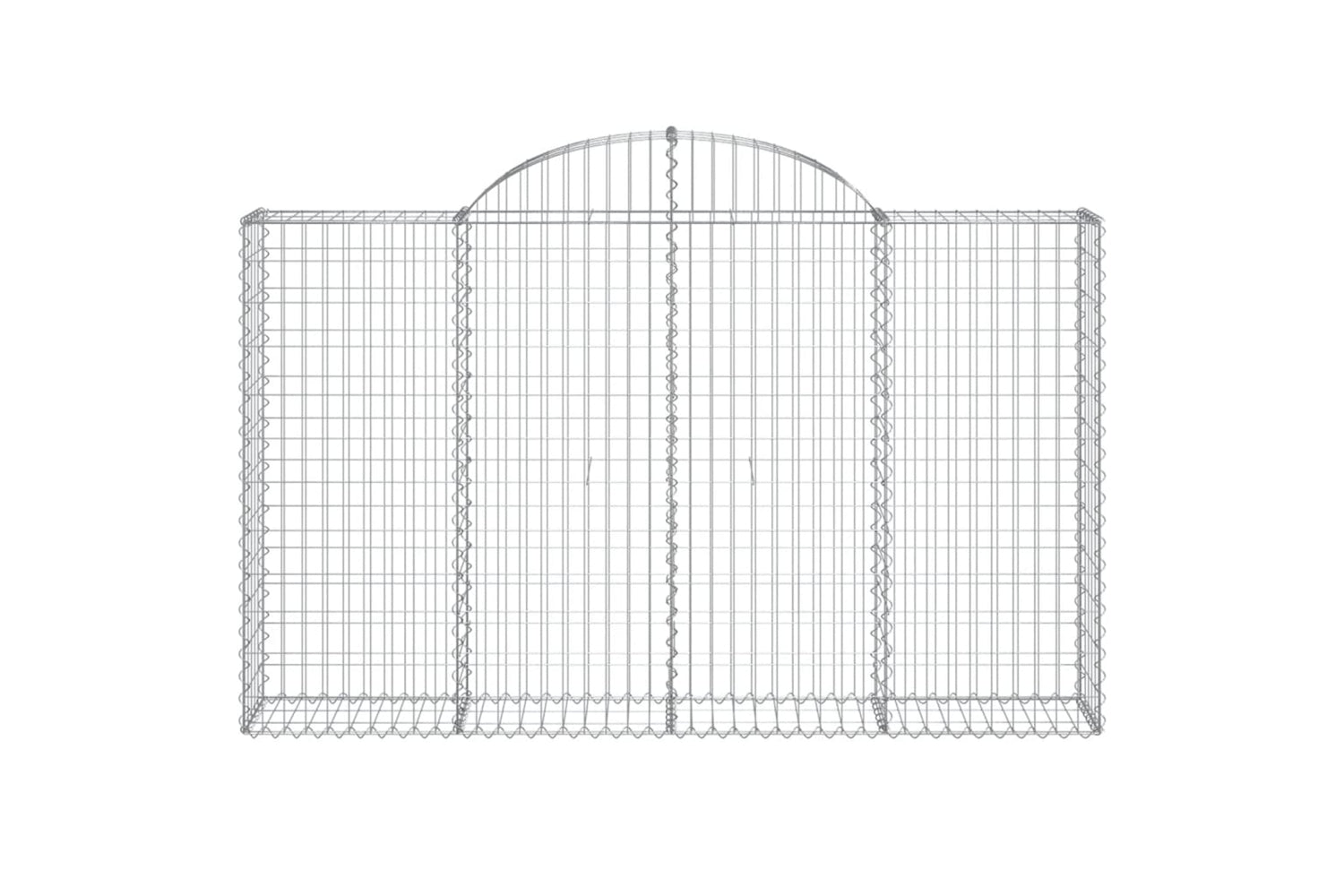 vidaXL 3146132 Arched Gabion Baskets 3 Pcs 200x30x120/140cm Galvanised Iron-3