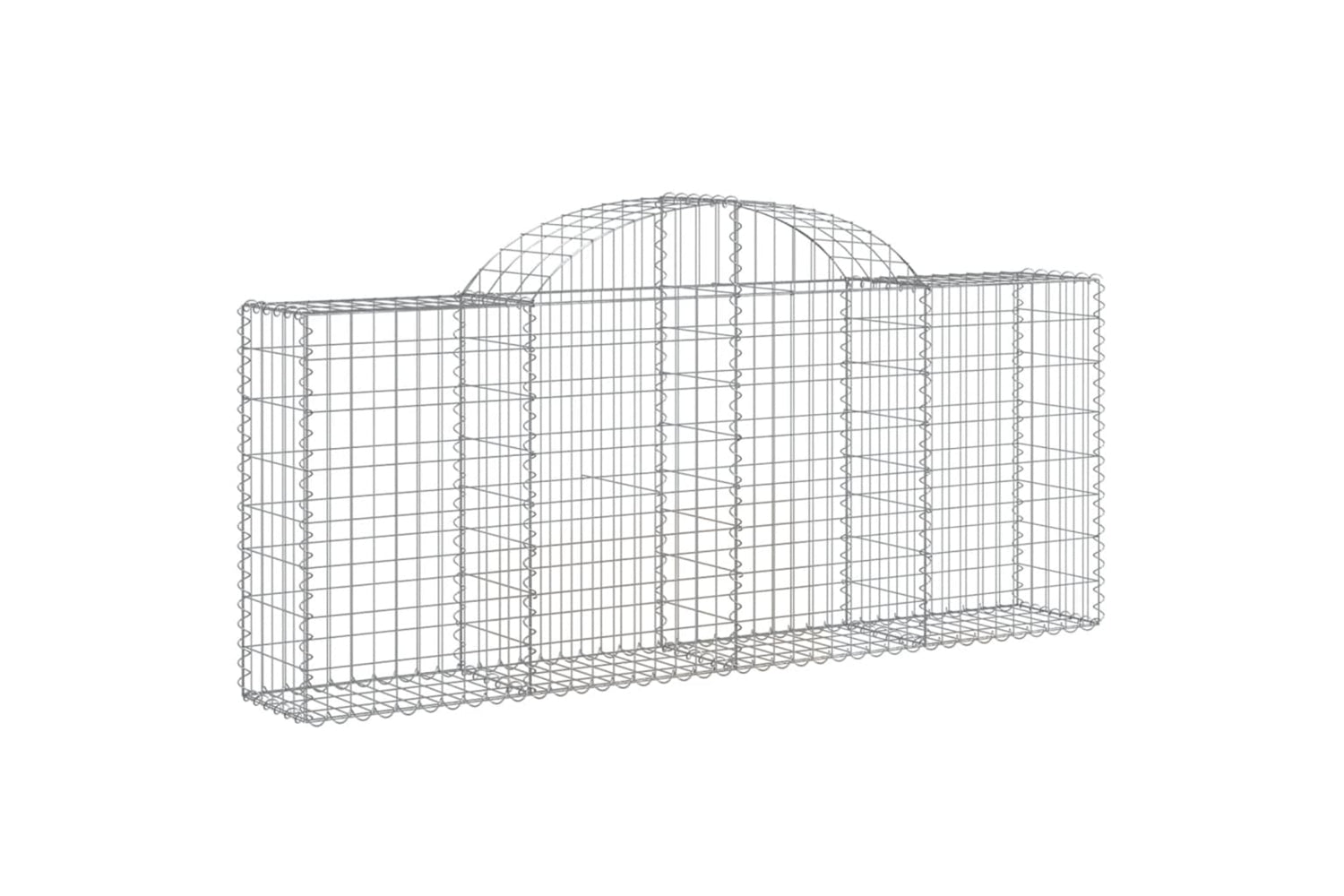 vidaXL 3146101 Arched Gabion Baskets 14 Pcs 200x30x80/100cm Galvanised Iron-2