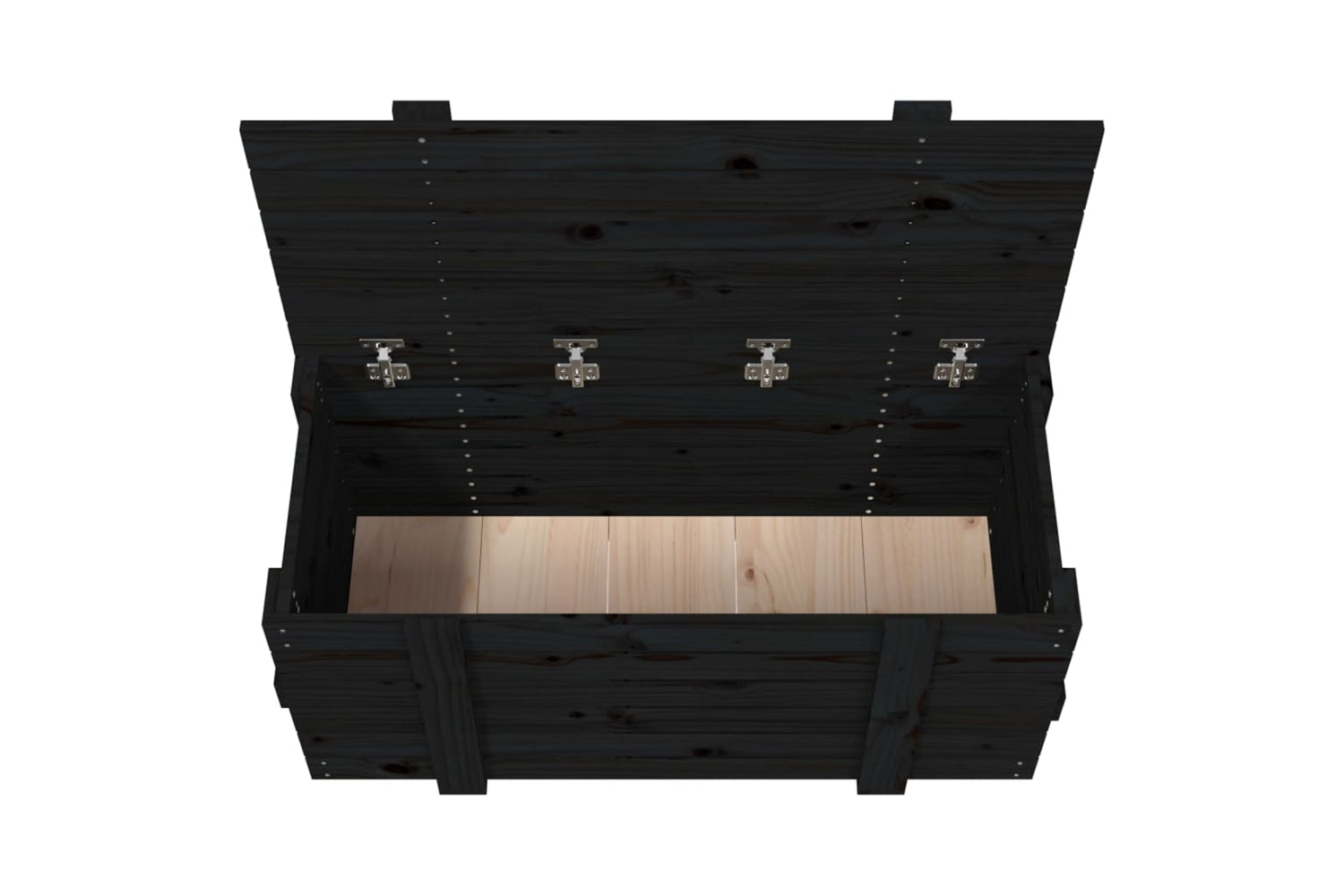 vidaXL 825002 Storage Box Black 91x40.5x42cm Solid Wood Pine-8