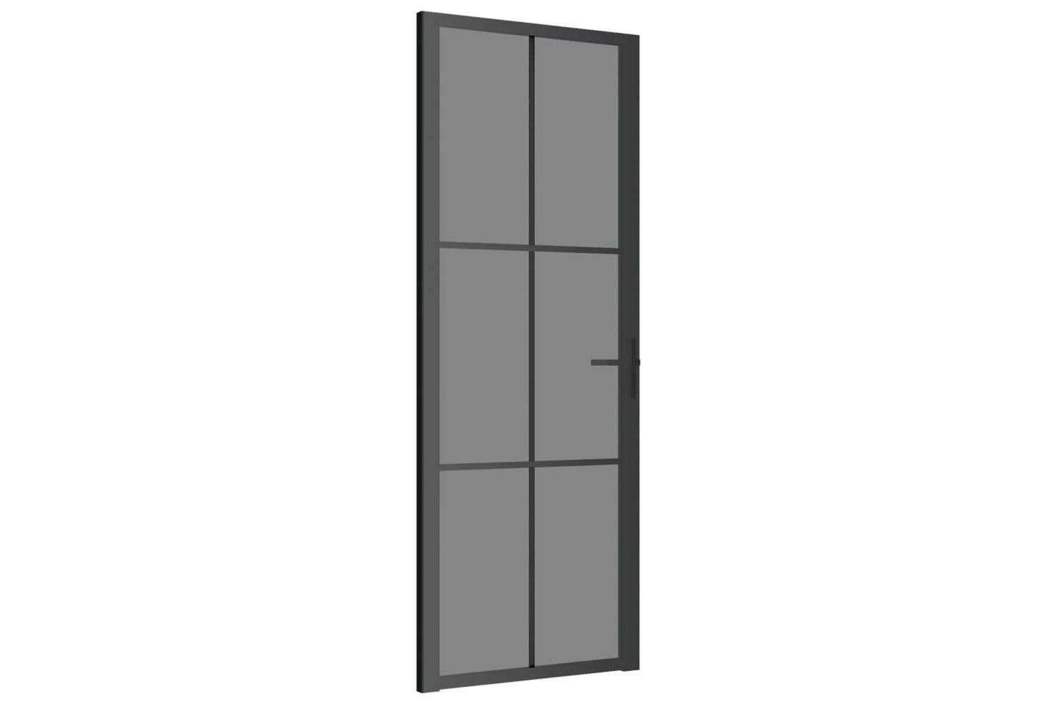 vidaXL 350564 Interior Door 76x201.5cm Black Esg Glass And Aluminium-2