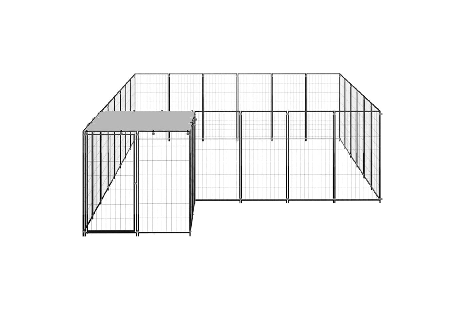 Vidaxl 3082213 Dog Kennel Black 12.1 M2 Steel-2