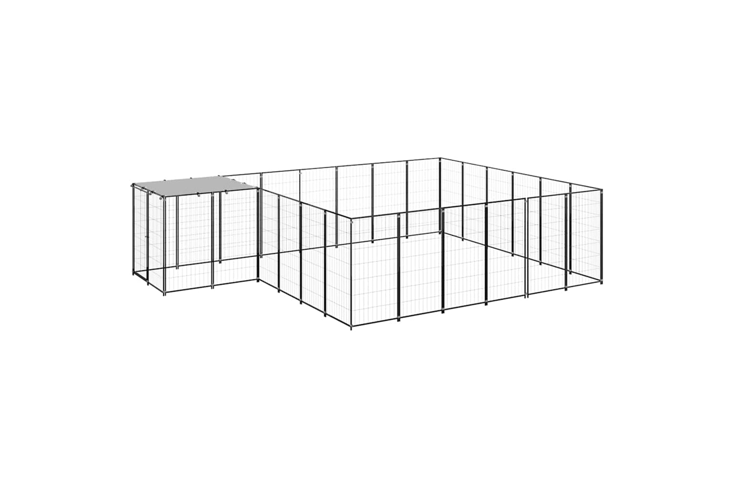 Vidaxl 3082213 Dog Kennel Black 12.1 M2 Steel